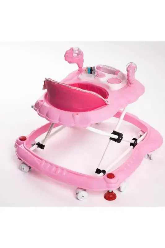 Luxury Toyed Musical 3-Level Spider Baby Walker-Pink - 4