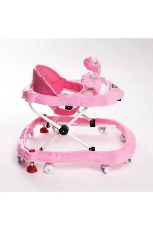 Luxury Toyed Musical 3-Level Spider Baby Walker-Pink - 5