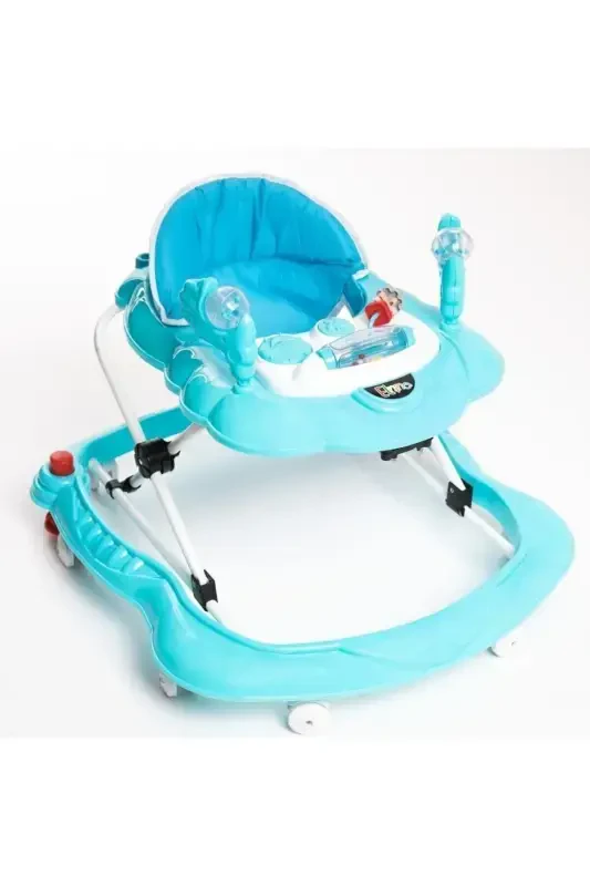 Luxury Toyed Musical 3-Level Spider Baby Walker-Turquoise - ÜNAL