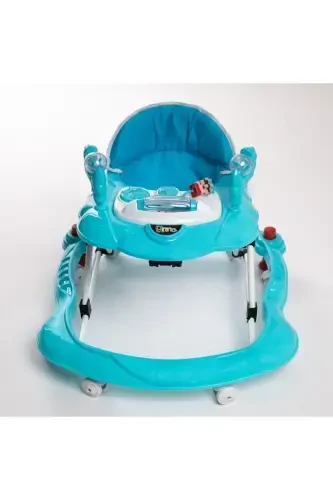 Luxury Toyed Musical 3-Level Spider Baby Walker-Turquoise - ÜNAL (1)