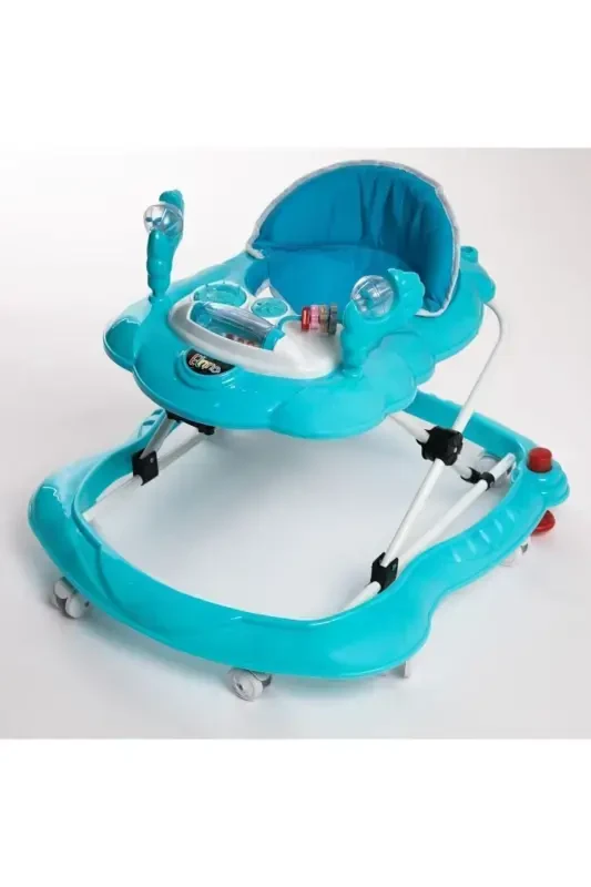 Luxury Toyed Musical 3-Level Spider Baby Walker-Turquoise - 3