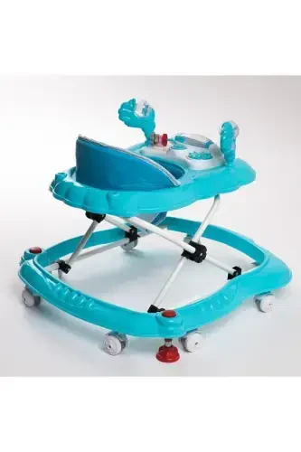 Luxury Toyed Musical 3-Level Spider Baby Walker-Turquoise - 4