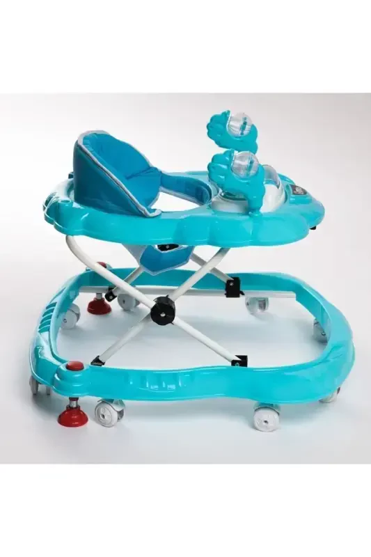 Luxury Toyed Musical 3-Level Spider Baby Walker-Turquoise - 5