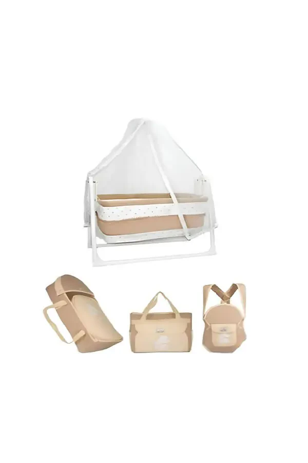 Luxury Tulle Bassinet Baby Rocking And Carrying Set - 1