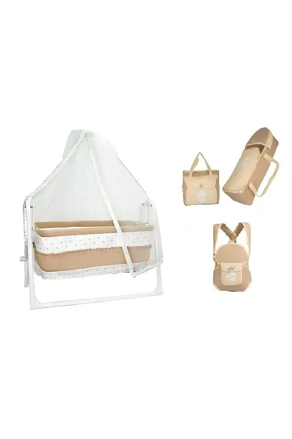 Luxury Tulle Bassinet Baby Rocking And Carrying Set - 2