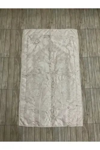 Luxury Velvet Prayer Rug - Velvet Prayer Rug for Dowry Gift - Cappuccino - ÇALIŞKAN ÇEYIZ EVI (1)