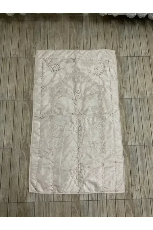 Luxury Velvet Prayer Rug - Velvet Prayer Rug for Dowry Gift - Cappuccino - 3