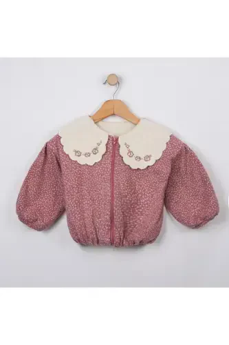 Luzern Welsoft Lace Collar Detailed Baby Girl Cardigan (12-36 months) - NIMINI KIDS (1)