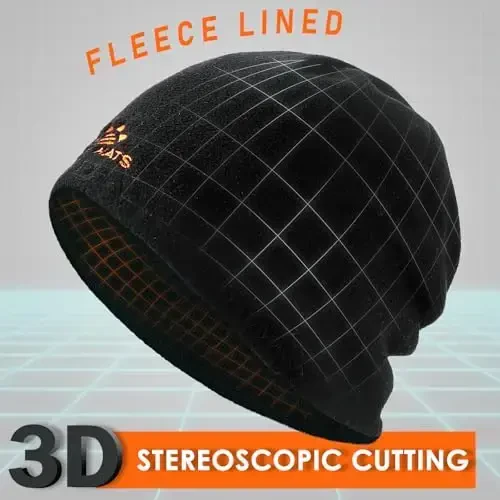 Lvaiz erkaklar uchun qishki jun bilan qoplangan trikotaj shapkalar, ikki tomonlama shamolga chidamli kuzatuv shapkasi, ayollar uchun issiq bosh suyagi shapkasi - 3