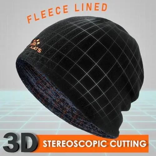 Lvaiz erkaklar uchun qishki jun bilan qoplangan trikotaj shapkalar, ikki tomonlama shamolga chidamli shapka, ayollar uchun issiq bosh suyagi shapkasi - 3