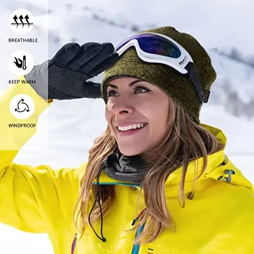 Lvaiz Erkaklar uchun Qishki Jun Qoplamali Trikotaj Shapkalar Ayollar uchun Ikki Tomonlama Shamolga chidamli Qorovul Shlyapa Issiq Bosh Suyagi Qalpog'i - 6