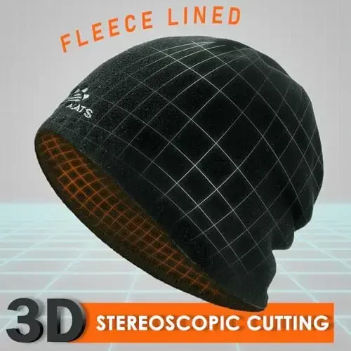 Lvaiz erkaklar uchun qishki junli astarli trikotaj shapkalar, ikki tomonlama shamol o'tkazmaydigan shapka, ayollar uchun issiq bosh suyagi shapkasi - 3