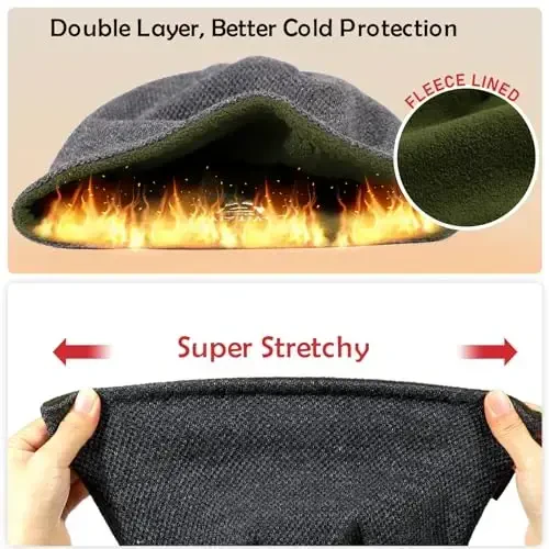 Lvaiz Mens Winter Beanie Hat Warm Fleece Lined Skull Cap for Men Reversible Women Windproof Watch Hat Knit Warm Unisex Beanie - 4