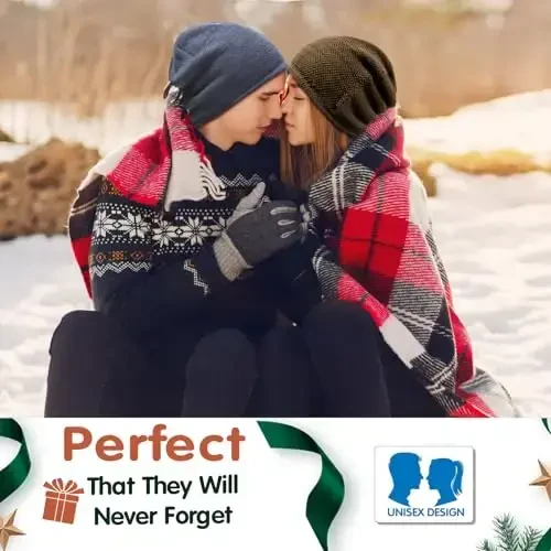 Lvaiz Mens Qishki shapka, erkaklar uchun iliq jun bilan qoplangan bosh suyagi qalpog'i, ayollar uchun shamolga chidamli soat shapka trikotaj iliq unisex shapka - 6