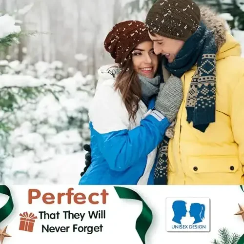 Lvaiz Mens Qishki shapka, erkaklar uchun iliq jun bilan qoplangan bosh suyagi shapkasi, ayollar uchun shamolga chidamli soat shapkasi, trikotaj iliq unisex shapka - 6