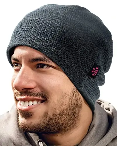 Lvaiz Mens Qishki Shapka Erkaklar uchun issiq Fleece astarli bosh suyagi qalpoq Qaytariladigan Ayollar Shamolga chidamli soat shapkasi Trikotaj issiq Unisex shapka - 3