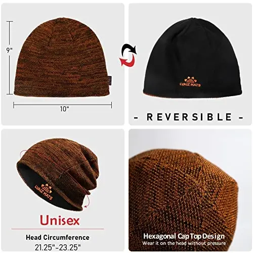 Lvaiz Mens Qishki Shapka Issiq Jun Qoplamali Bosh Suyagi Erkaklar uchun Qaytariladigan Ayollar Shamolga chidamli Soat Shapka Trikotaj Issiq Unisex Shapka - 5
