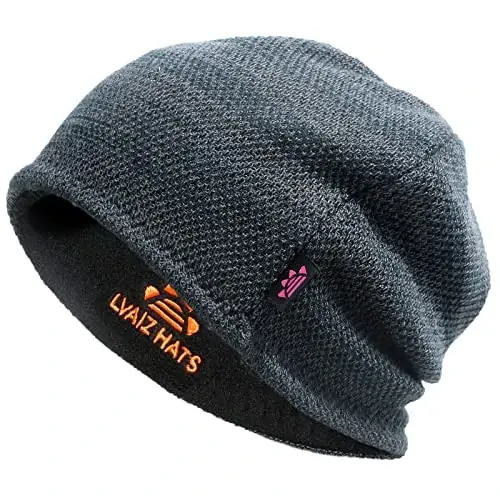 Lvaiz Mens Winter Beanie Hat Warm Fleece Lined Skull Cap for Men Reversible Women Windproof Watch Hat Knit Warm Unisex Beanie - LVAIZ