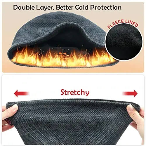 Lvaiz Mens Winter Beanie Hat Warm Fleece Lined Skull Cap for Men Reversible Women Windproof Watch Hat Knit Warm Unisex Beanie - 4