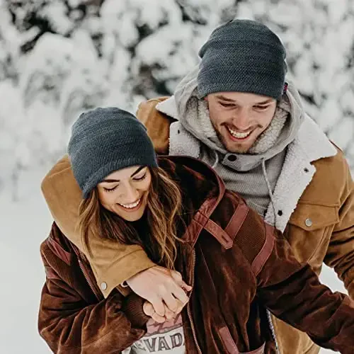 Lvaiz Mens Winter Beanie Hat Warm Fleece Lined Skull Cap for Men Reversible Women Windproof Watch Hat Knit Warm Unisex Beanie - 6