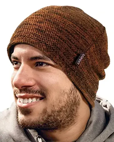 Lvaiz Mens Winter Beanie Hat Warm Fleece Lined Skull Cap for Men Reversible Women Windproof Watch Hat Knit Warm Unisex Beanie - 2