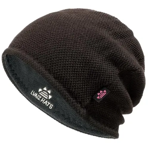 Lvaiz Mens Winter Beanie Hat Warm Fleece Lined Skull Cap for Men Reversible Women Windproof Watch Hat Knit Warm Unisex Beanie - LVAIZ