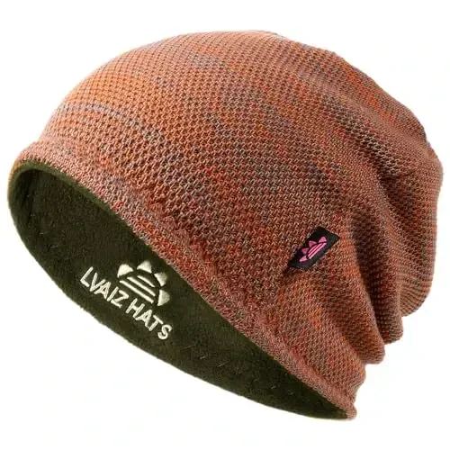 Lvaiz Mens Winter Beanie Hat Warm Fleece Lined Skull Cap for Men Reversible Women Windproof Watch Hat Knit Warm Unisex Beanie - 1
