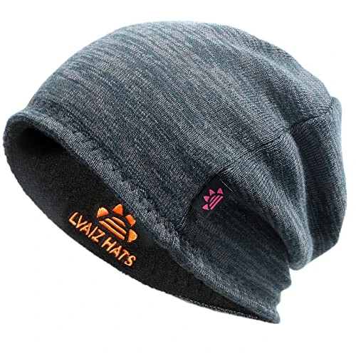 Lvaiz Winter Fleece Lined Knitted Beanie Hats for Men Reversible Windproof Watch Hat Warm Skull Cap for Women - Lvaiz