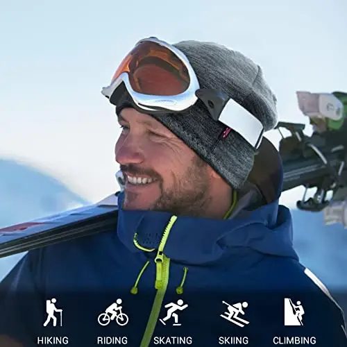 Lvaiz Winter Fleece Lined Knitted Beanie Hats for Men Reversible Windproof Watch Hat Warm Skull Cap for Women - 6