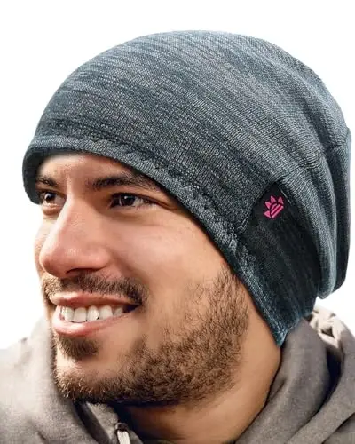 Lvaiz Winter Fleece Lined Knitted Beanie Hats for Men Reversible Windproof Watch Hat Warm Skull Cap for Women - 2