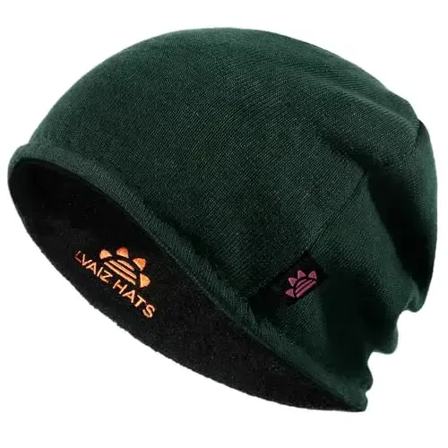 Lvaiz Winter Fleece Lined Knitted Beanie Hats for Men Reversible Windproof Watch Hat Warm Skull Cap for Women - LVAIZ
