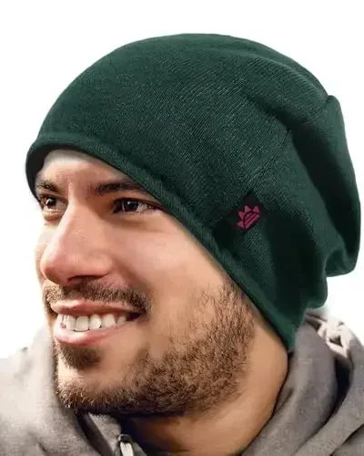 Lvaiz Winter Fleece Lined Knitted Beanie Hats for Men Reversible Windproof Watch Hat Warm Skull Cap for Women - 2