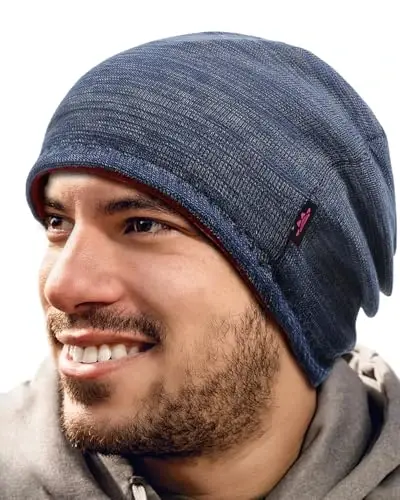 Lvaiz Winter Fleece Lined Knitted Beanie Hats for Men Reversible Windproof Watch Hat Warm Skull Cap for Women - 2