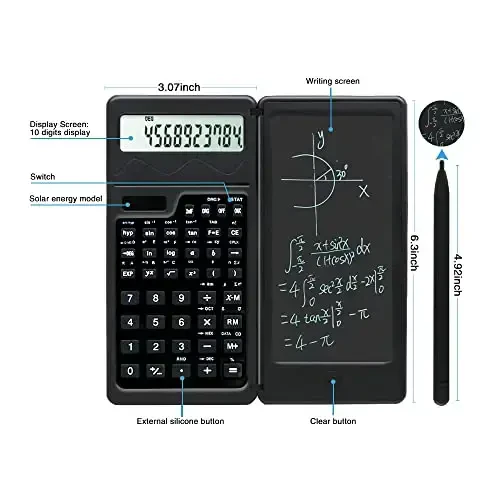 Lvesunny Scientific Calculator with Notepad, Large 10-Digit Display Screen, Solar or Battery Power, Ideal for Basic Math, Perfect School Supplies - 4