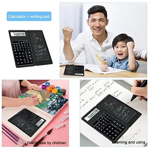 Lvesunny Scientific Calculator with Notepad, Large 10-Digit Display Screen, Solar or Battery Power, Ideal for Basic Math, Perfect School Supplies 