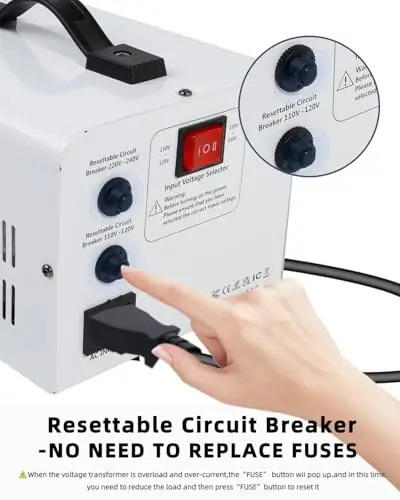 LVYUAN 2500W Voltage Transformer Power Converter Step Up 110V to 220V, Step Down 220V to 110V, 110/120 Volt - 220/240 Volt - 6