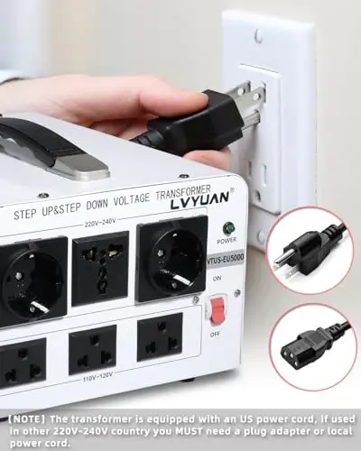 LVYUAN 5000W Voltage Transformer Power Converter Step Up 110V to 220V, Step Down 220V to 110V, 110/120 Volt - 220/240 Volt - 6
