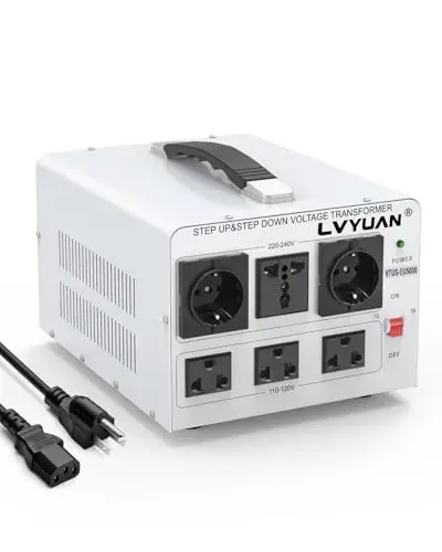 LVYUAN 5000W Voltage Transformer Power Converter Step Up 110V to 220V, Step Down 220V to 110V, 110/120 Volt - 220/240 Volt 