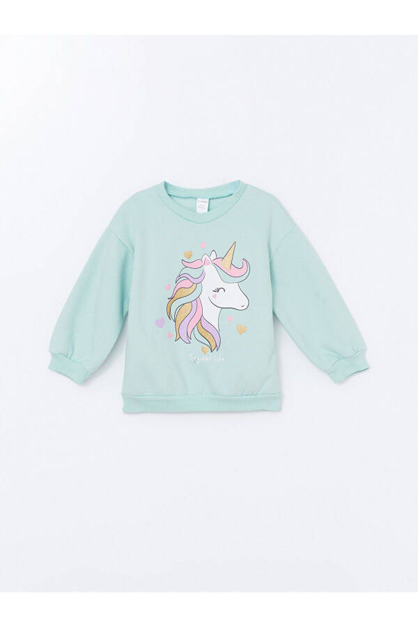 LW - Bisiklet Yaka Baskılı Kız Bebek Sweatshirt - 4