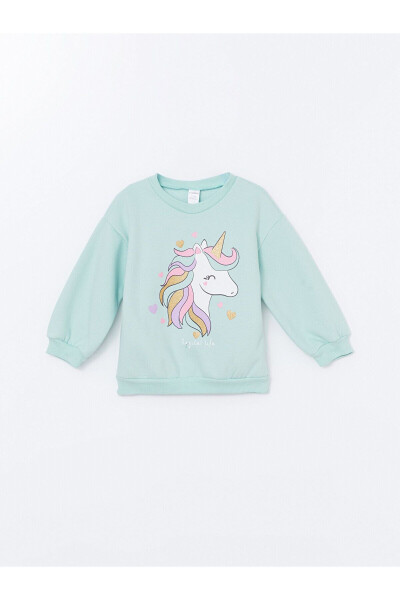 LW - Bisiklet Yaka Baskılı Kız Bebek Sweatshirt - 1