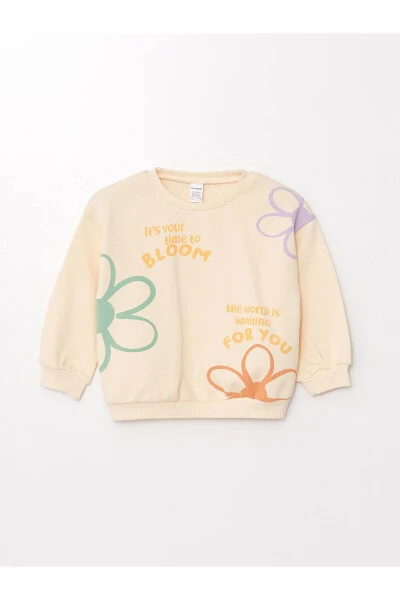 LW - Printed Crew Neck Baby Girl Sweatshirt - LC WAIKIKI