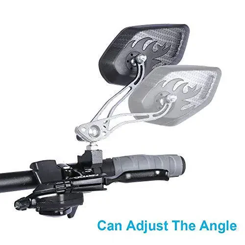 LX LERMX Bike Mirrors [Upgraded Version] Two PCS HD,Blast-Resistant, Glass Lens Bar End Mountain Bicycle Mirror Adjustable Bike Glass Mirror Rotatable Safe Rearview - 2