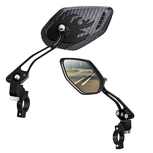 LX LERMX Bike Mirrors [Upgraded Version] Two PCS HD,Blast-Resistant, Glass Lens Bar End Mountain Bicycle Mirror Adjustable Bike Glass Mirror Rotatable Safe Rearview - 1