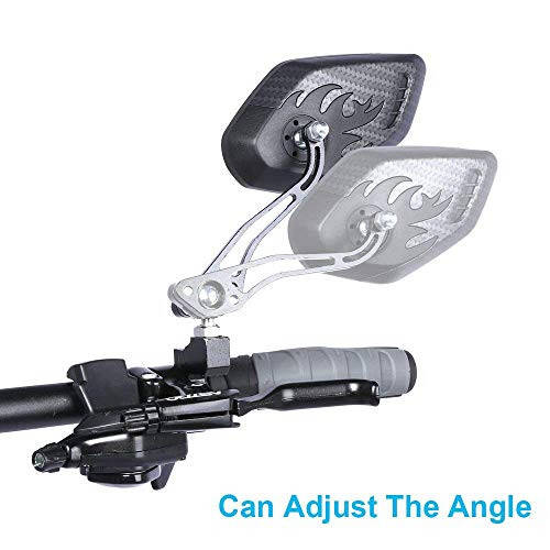 LX LERMX Bike Mirrors [Upgraded Version] Two PCS HD,Blast-Resistant, Glass Lens Bar End Mountain Bicycle Mirror Adjustable Bike Glass Mirror Rotatable Safe Rearview - 2