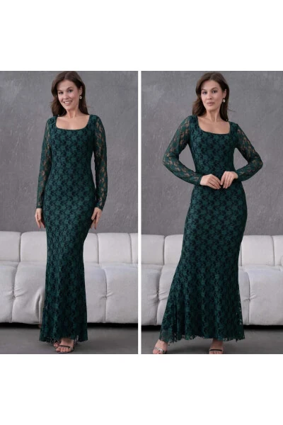 Lycra Lace Evening Dress - CİXAPLE