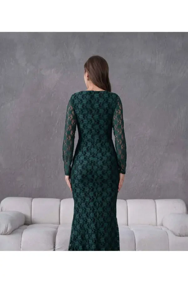 Lycra Lace Evening Dress - 7