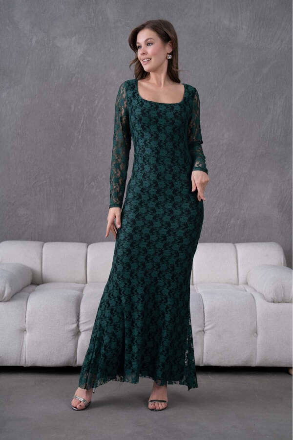 Lycra Lace Evening Dress - 2