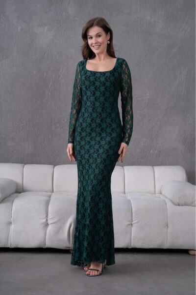 Lycra Lace Evening Dress - 6