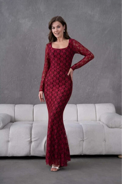 Lycra Lace Evening Dress - CİXAPLE (1)