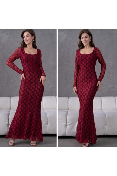 Lycra Lace Evening Dress - 9